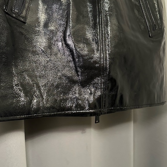 Lamarque Rowan 100% Leather Mini Skirt Black Size 4 Sexy Grunge - Picture 6 of 16
